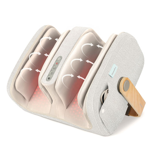 Homedics Luxe Comfort Foot Massager & Calf Massager with Heat, Shiatsu, Deep Kneading, Air Compression, Circulation Boost, Relaxation, Adjustable Modes, Post-Workout Recovery