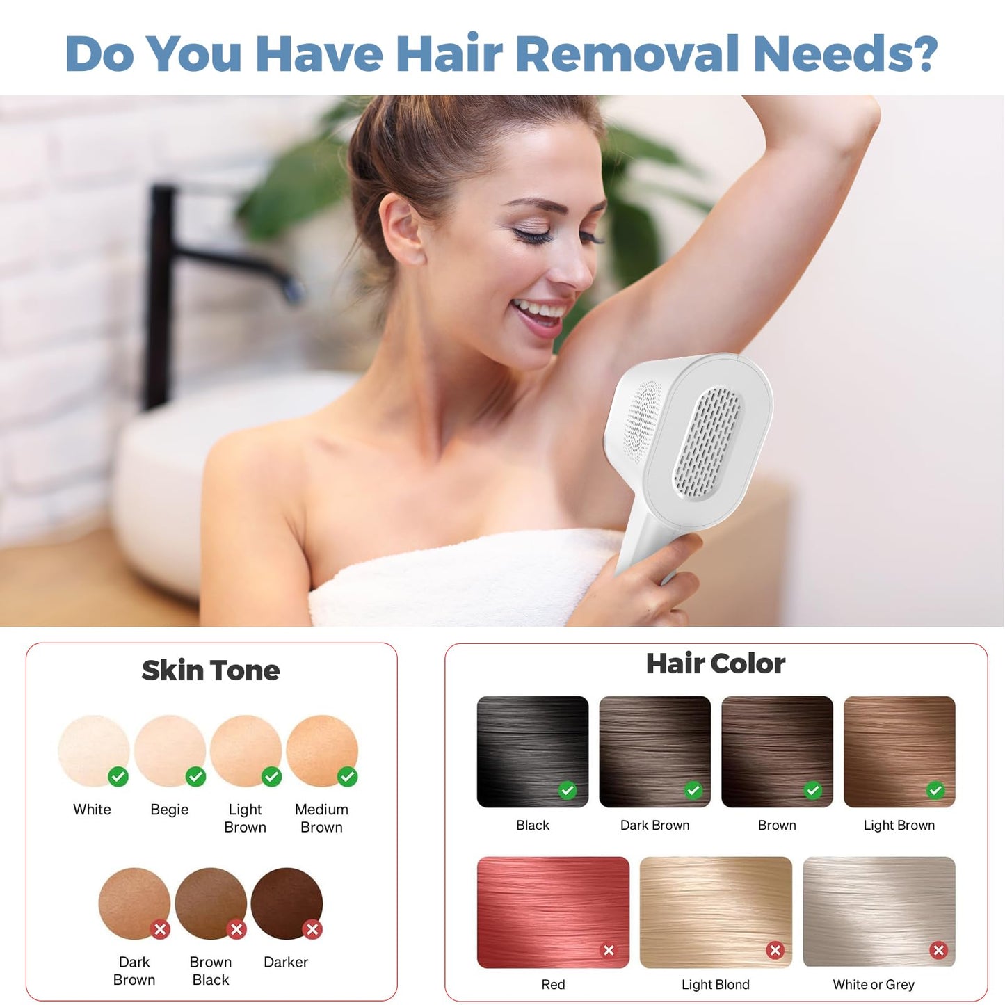 Ipl Laser Hair Removal For Women & Men,Painless Laser Hair Removal Device,2 Modes,5 Levels,Permanent At-Home Hair Removal For Face & Body