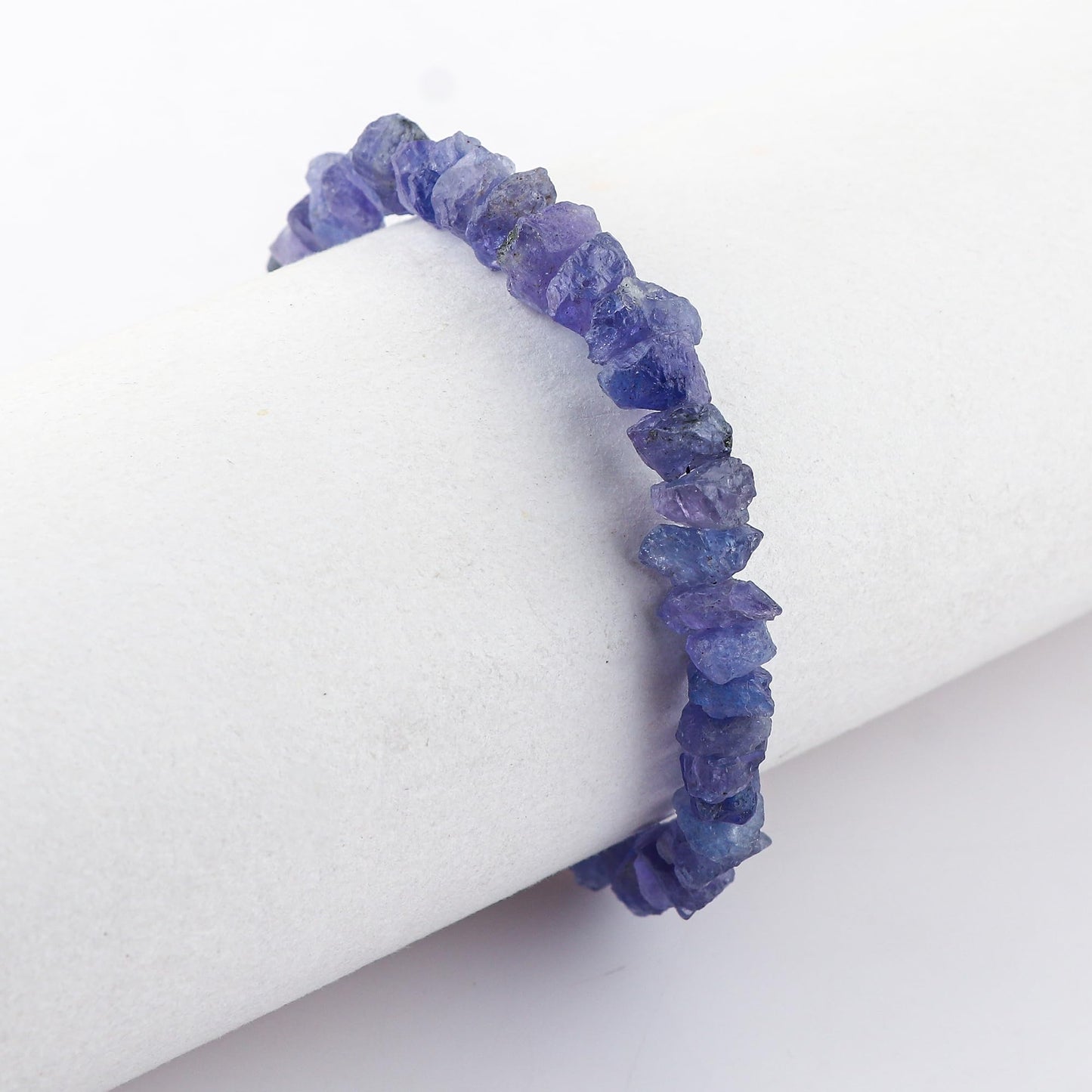 CRYSTALINES Raw Natural Blue Tanzanite Gemstones Bolo Bracelets, December Birthstone, Rough Stones, Handmade Jewelry, Adjustable Slider, Chakra Healing Crystals, Christmas Gifts for Women