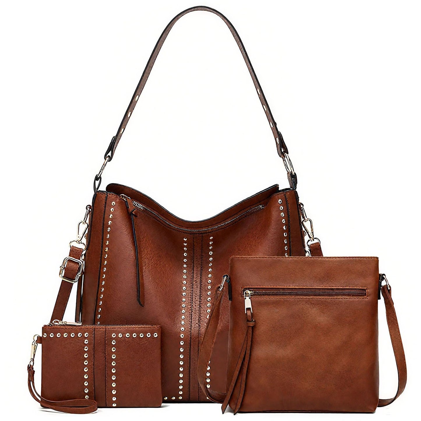 Hobo Bag for Women, Top Handle Satchel Handbags Purse and Wallet Set Ladies Chic Shoulder Purse Bucket Handbag