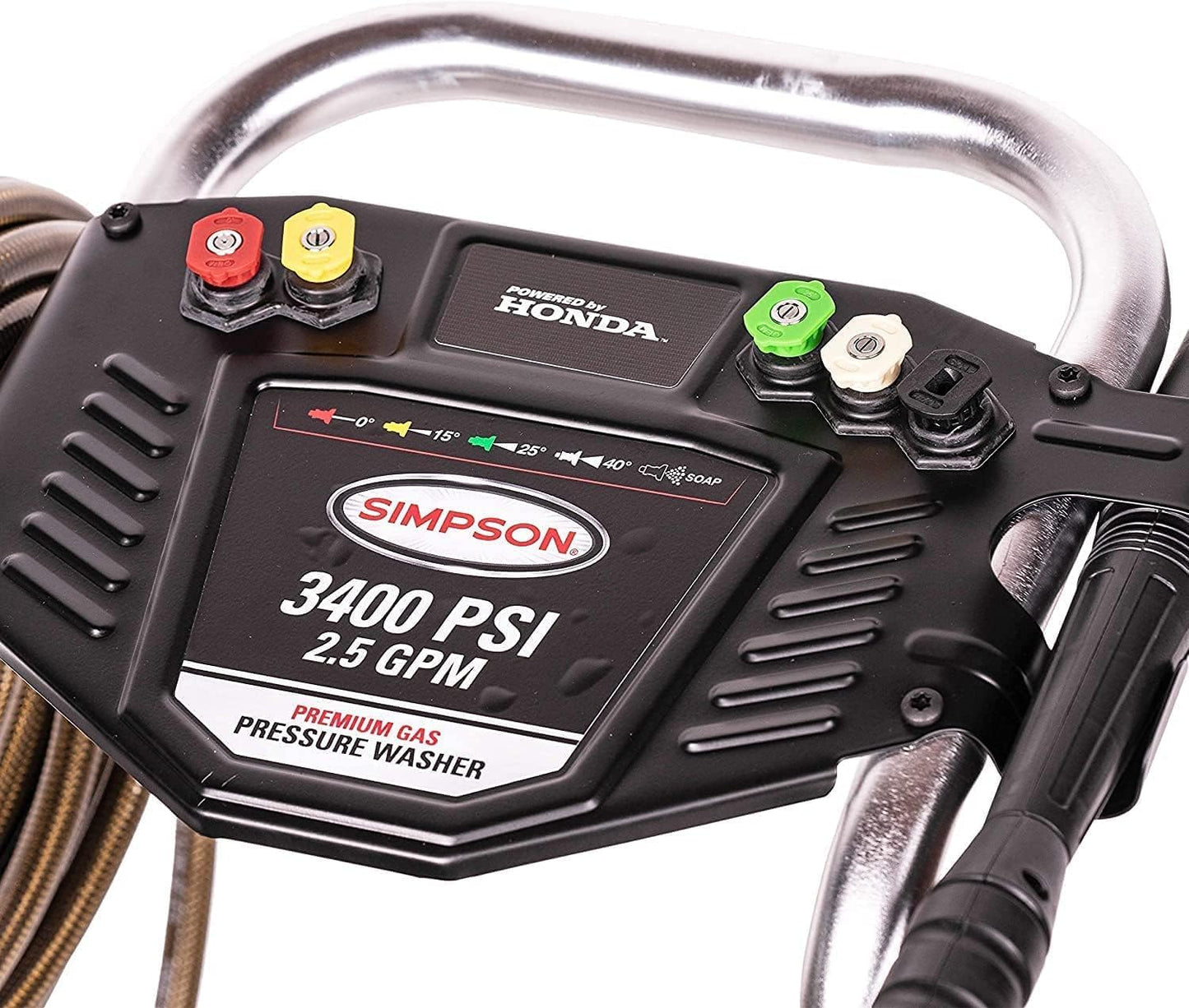 Simpson Cleaning 3400 PSI Gas Pressure Washer, 2.5 GPM Power Washer for Commercial Use, Honda GX200 Engine, 25-Foot Hose, Aluminum Series, 49-State (ALH3228-S)