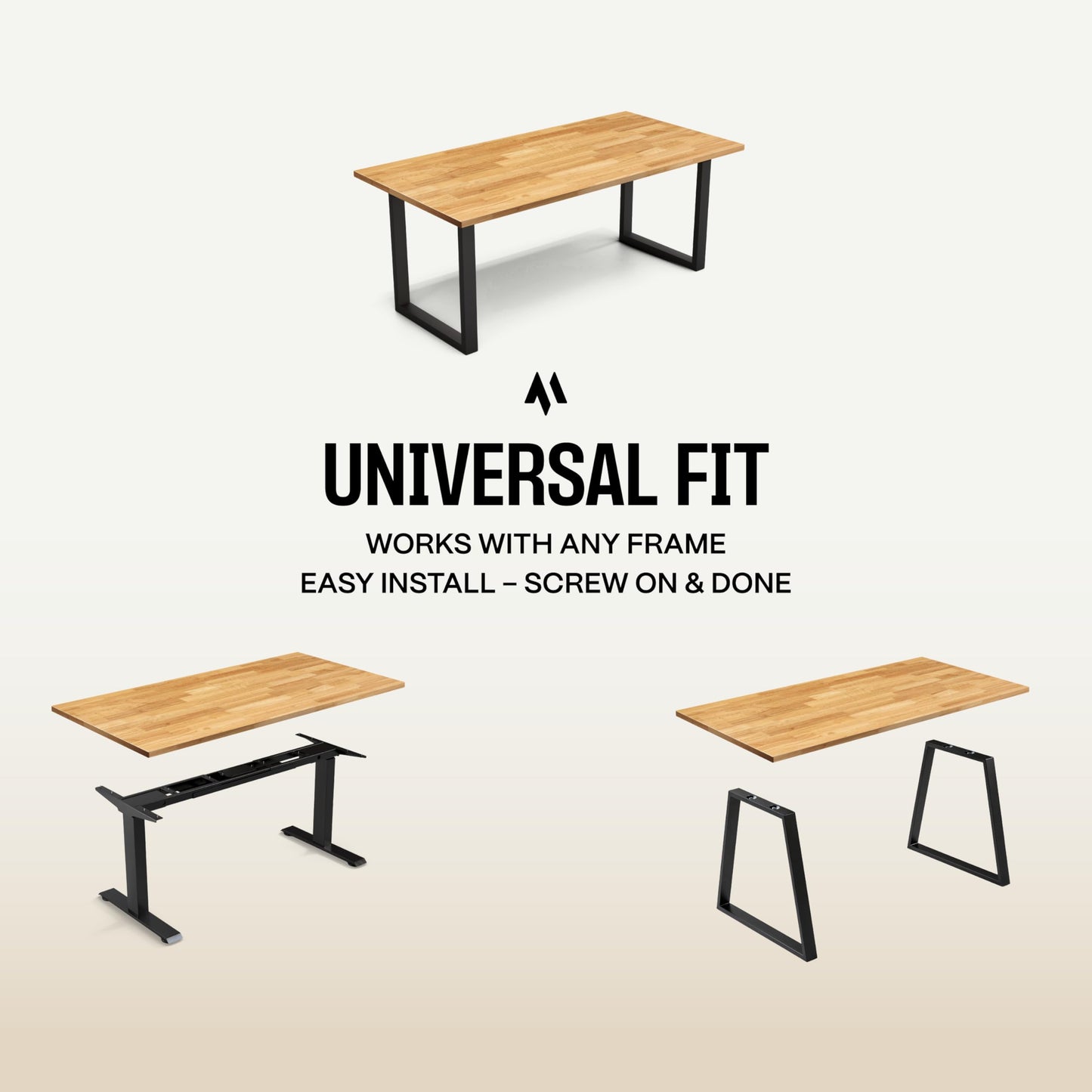 Solid Wood Desk Table Top – Pre-Finished 1.2” Thick Tabletop - Universal Fit for Standing Desks, Countertops & Workstations (48" x 24", Rubberwood)