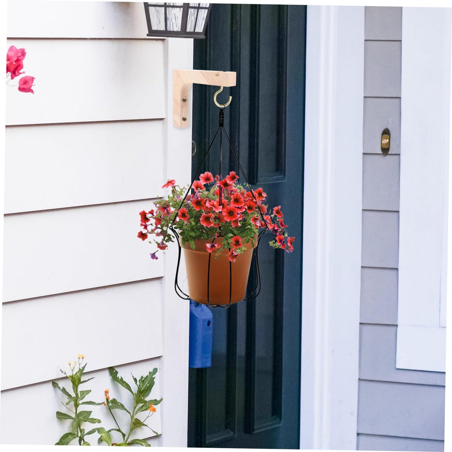 Angoily Wood Hooks for Hanging Plants 2pcs Heavy-Duty Wooden Plant Hangers Wall Mounted Brackets for Indoor Outdoor Hanging Flower Pots Balcony Garden Decor