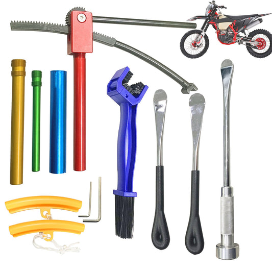 SUONE Dirt Bike Tire Changing Tools with Steel Spoons Kit for Enduro and Motocross Compact Dirt Bike Tire Changer for 16" to 21" Wheels Replacement (Complete Accessories)