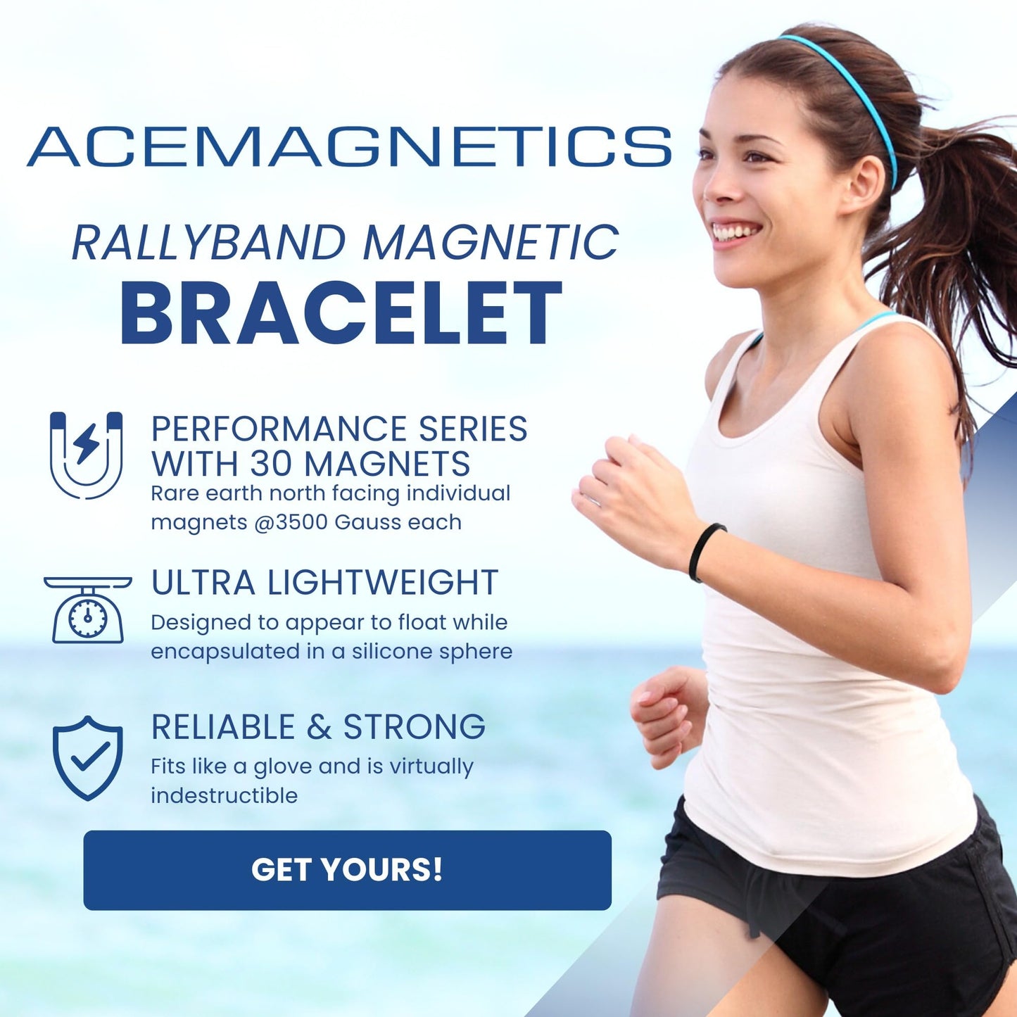 AceMagnetics Rally Band 20 Series: Opaque Black - S
