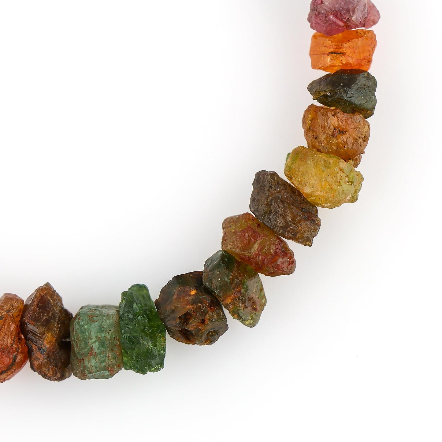 CRYSTALINES Genuine Raw Multi Tourmaline Gemstones Bracelet, Handmade Bohemian Jewelry, Chakra & Healing Crystals, Rough Stones, Adjustable Silver Dainty Chain, Gift for Women (Size-8inch)