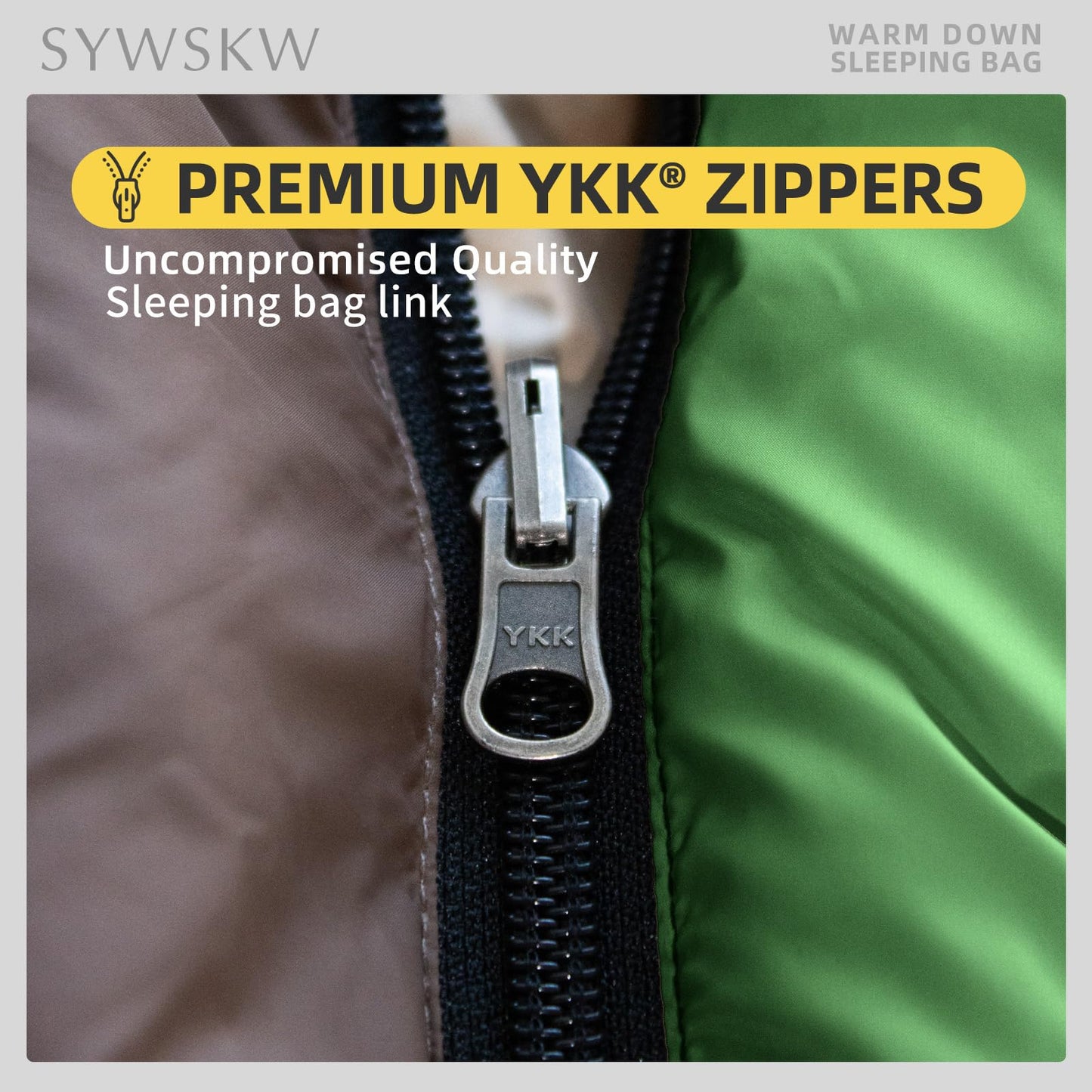 SYWSKW Ultralight Down Sleeping Bag with Pillow,15°F 32°F 46°F Sleeping Bag for Women,Men,Youth Backpacking,Hiking and Camping Outdoor with 680FP Duck Down (Green, 500g Down Filling)