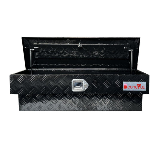 BeoneYuu Aluminum 36 Inch Side Mount Tool Box Black Pickup Truck Bed Storage with Weather Strips (Black)