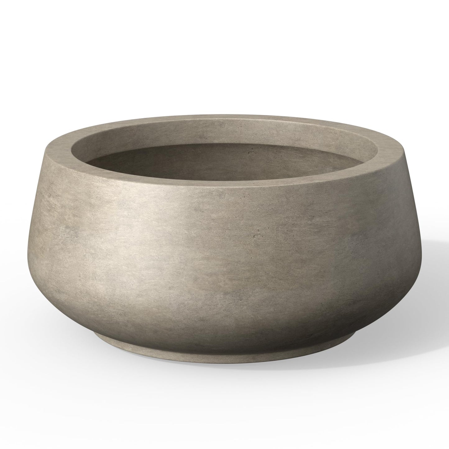 Kante 16.9" Dia Round Concrete Bonsai Planters, Outdoor Indoor Garden Plant Pot with Drainage Hole for Home, Patio, Garden, Weathered Concrete
