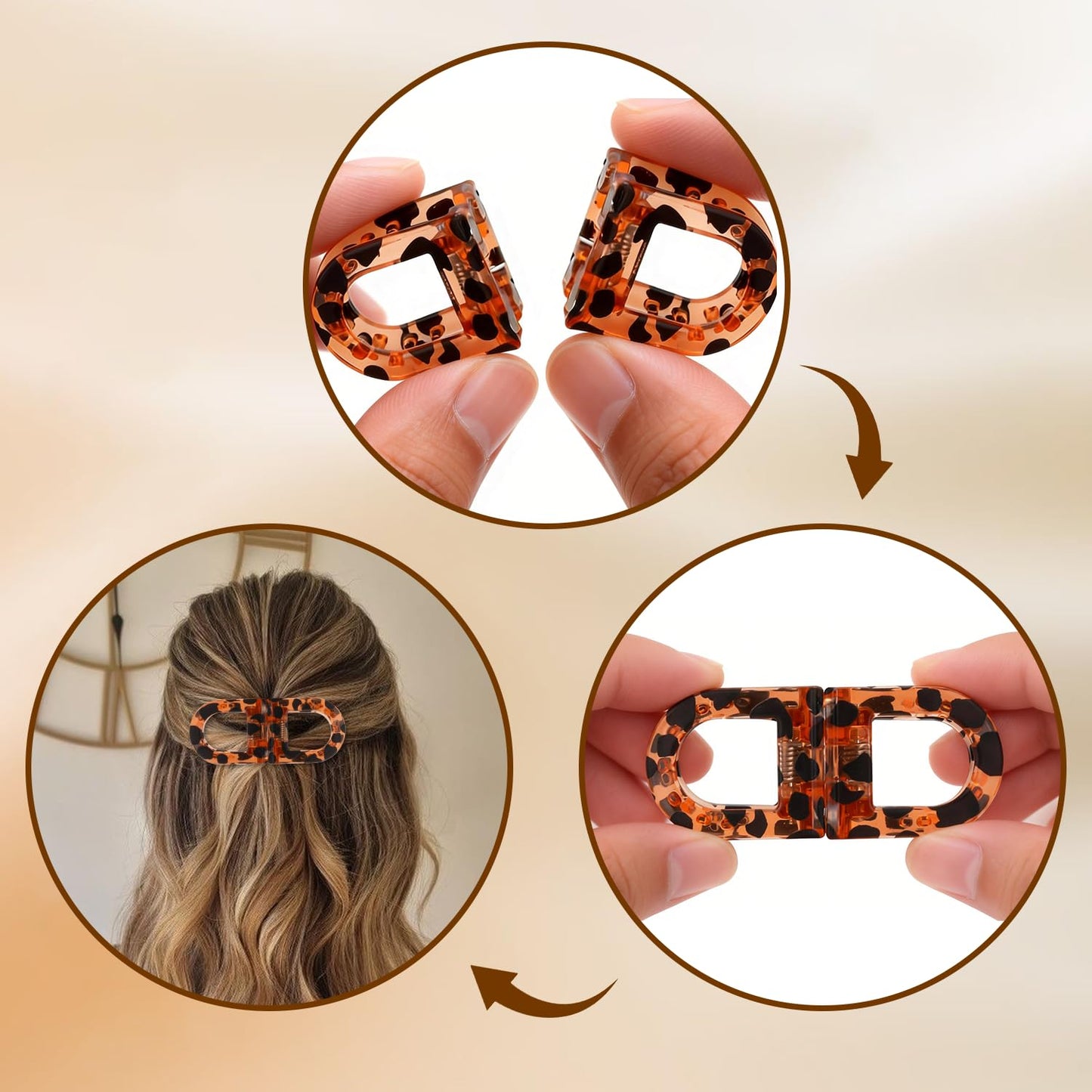 Magnetic Hair Clips for Women, 2-in-1 Hair Styling Clips Strong Hold No-Slip No Crease Gentle on All Hair Types for Easy Everyday Hairstyles Black