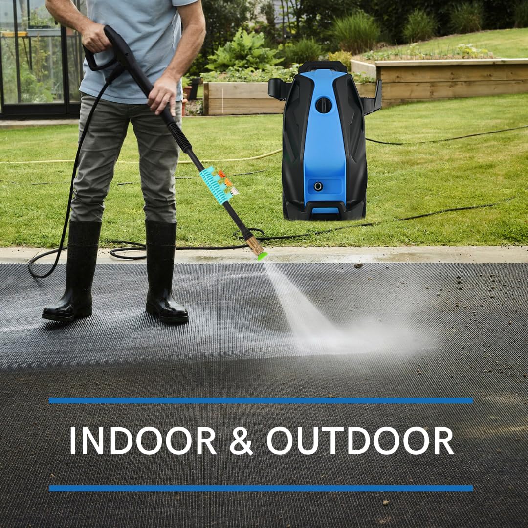 commowner 5000PSI Pressure Cleaner with 33FT Hose Power Cleaners, Foam Cannon, 4 Tips, Blue