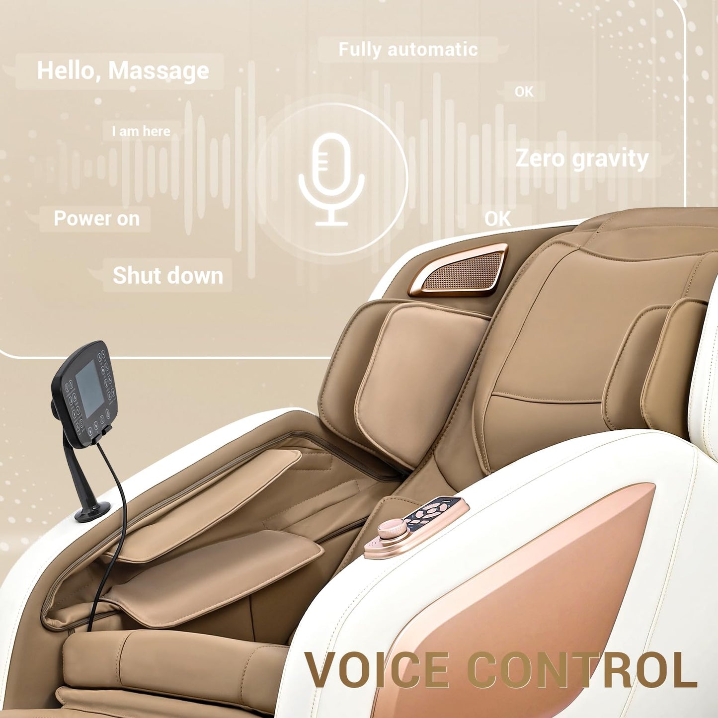 Mazzup Massage Chair Full Body with Heat, Full Body Zero Gravity Shiatsu Massage Chair, Kneading Recliner w/ 20 Auto Modes, Foot Massage, Bluetooth, USB Charging Port, Touch Screen Controller