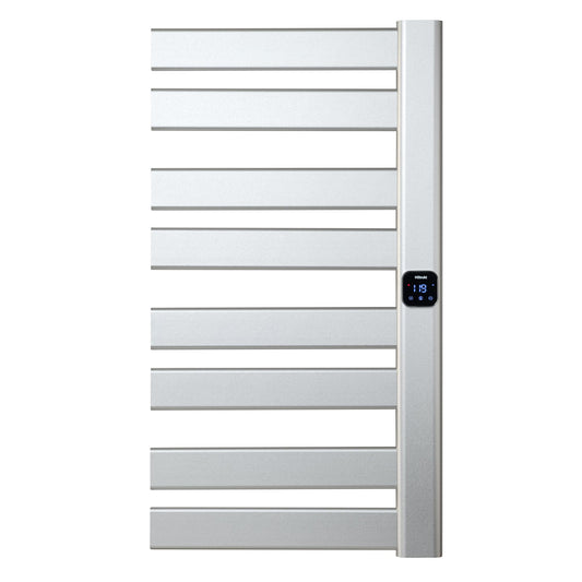 HSTRUKT Towel Warmer, Heated Towel Rack with Built-in Timer and Temperature Control,Hard-Wired(Right-Wiring)/Plug-in Wall-Mounted Towel Rail, Aluminum, 18.8" W X 34.64" H, Silver