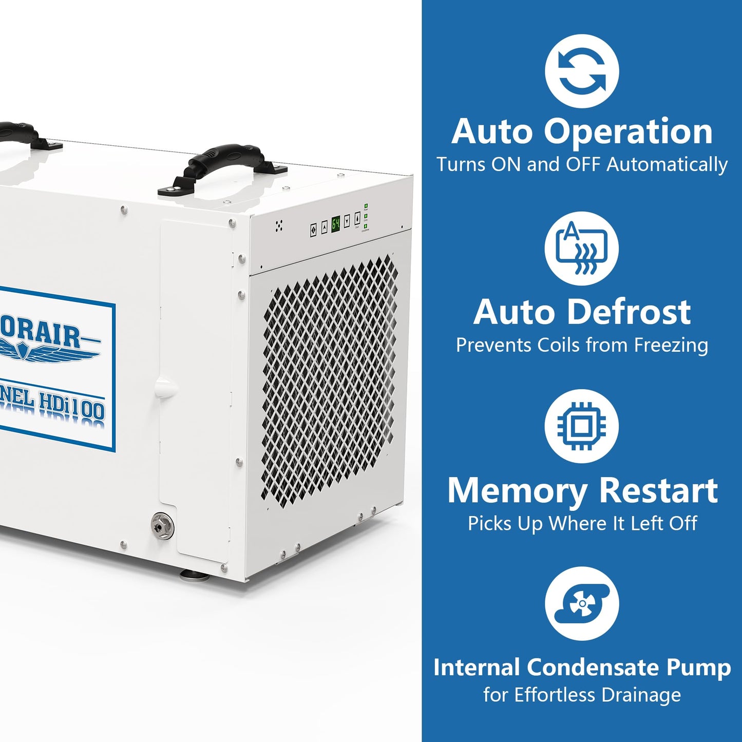 ALORAIR Sentinel HDi100 Commercial Dehumidifier with Pump, 220 Pints Whole Homes Dehumidifier for Crawl Spaces, Basements, up to 2,900 sq. ft. cETL