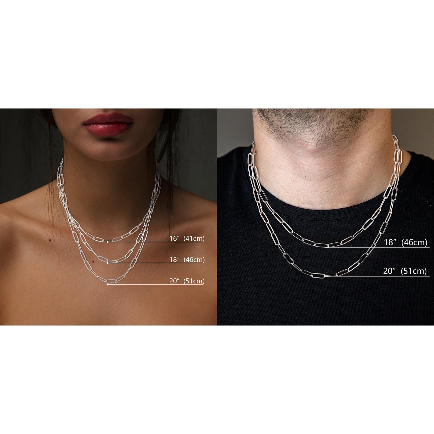 MBW Sterling Silver Paperclip Choker Necklace for Women,Dainty Silver Chunky Chain Necklaces for Women Trendy 16in Simple Thick Minimalist Link Necklace Jewelry Gifts
