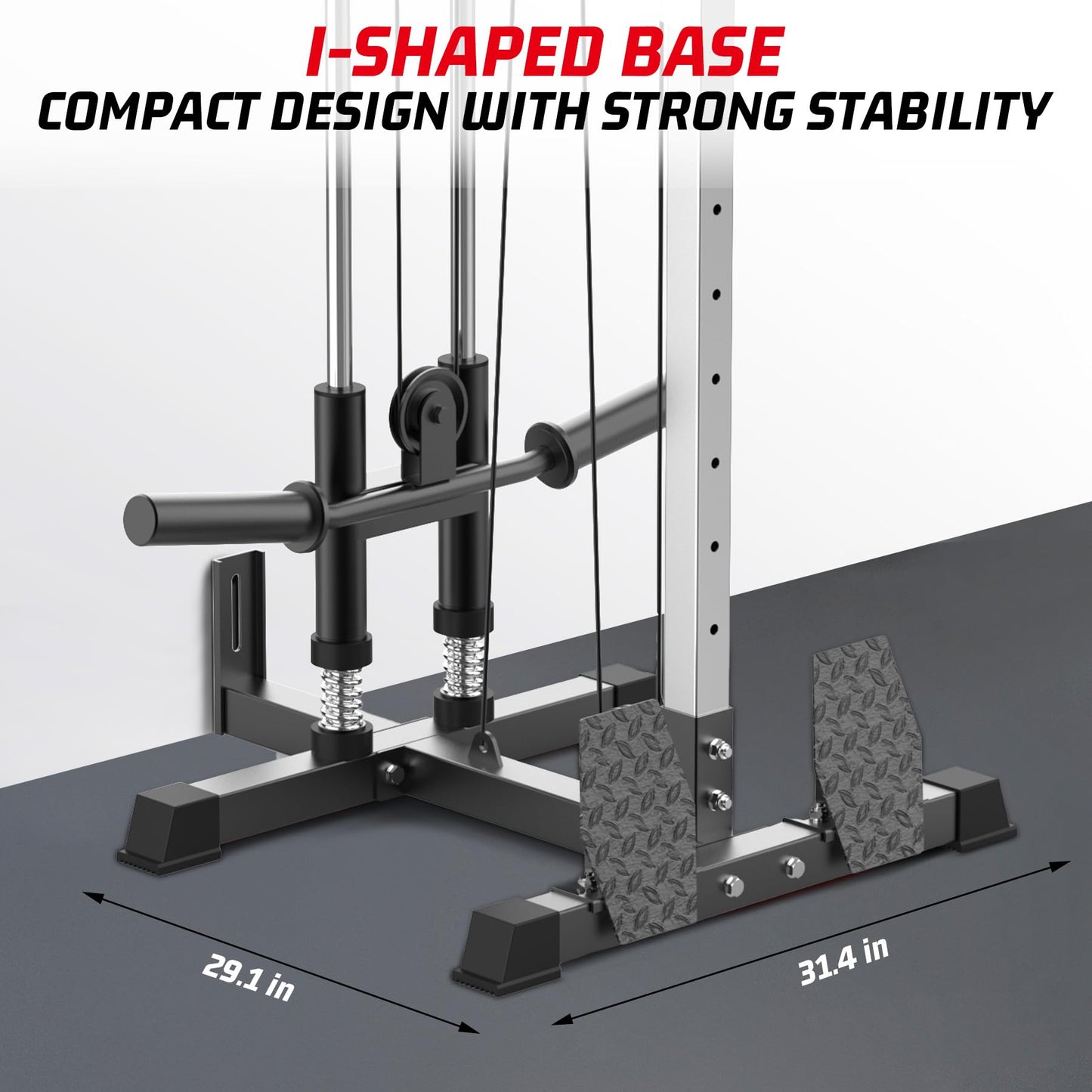 Wall-Mounted LAT Pulldown & Cable Machine – Dual Pulley System – 20 Height Settings – 400 Lbs Capacity – Full-Body Home Gym Trainer – Space-Saving Design