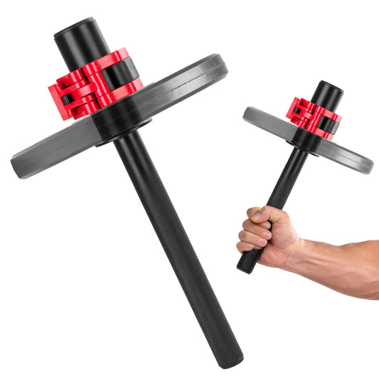 Forearm Wrist Strengthener for 2-Inch Weight Plates – Portable Forearm Training Bar with Non-Slip Knurled Grip, Forearm Exerciser for Pronation, Supination, Wrist Curls and Grip Strength, Workout Equipment for Home Gym