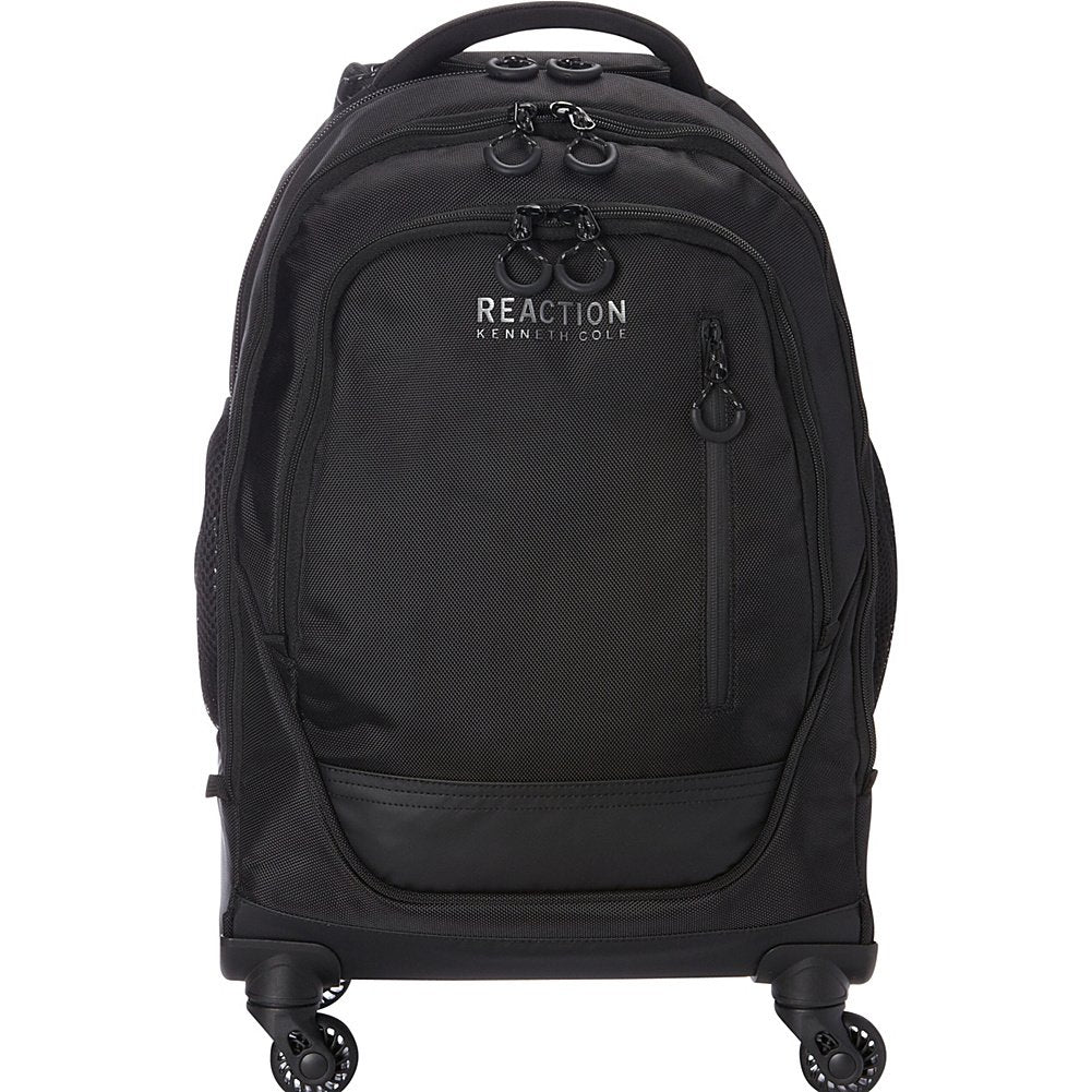 Kenneth Cole REACTION 17" Polyester Dual Compartment 4-Wheel Laptop Backpack, Black