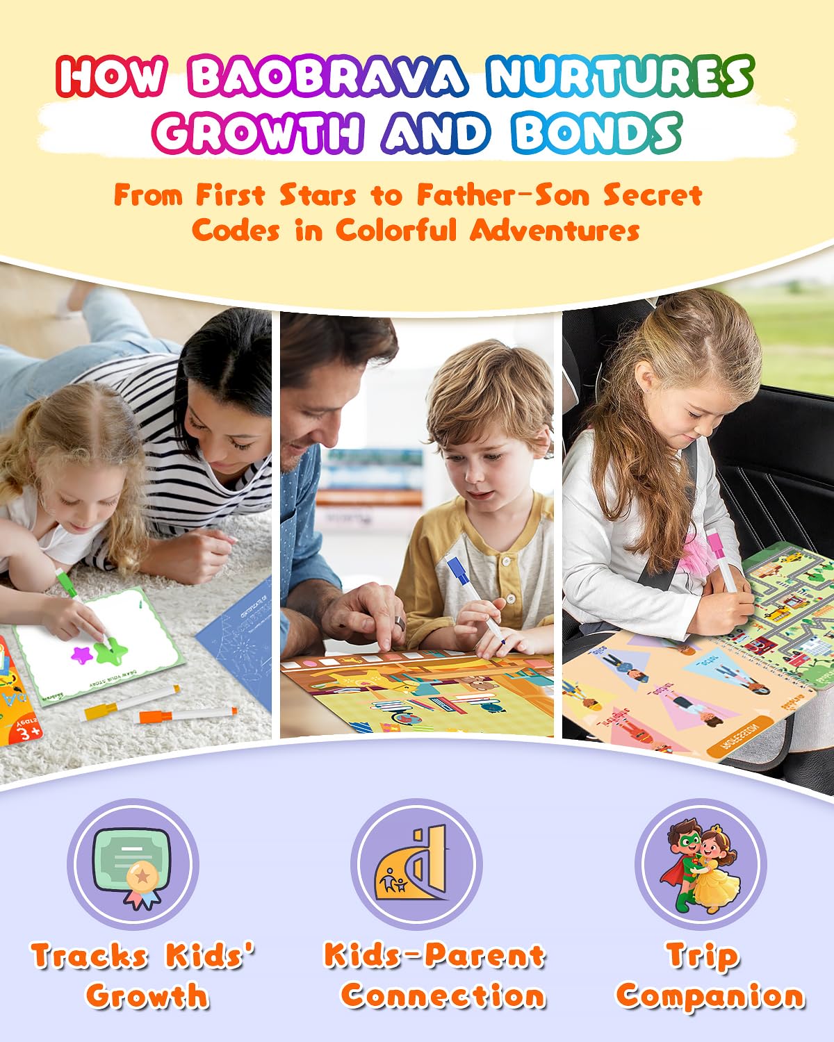 Baobrava Preschool Learning Activities, 37 Themes Tracing Activity Books Ages 3-8, Toddler Handwriting Practice, Letter Tracing, Kindergarten Workbooks, Travel Game for Trip, Christmas Birthday Gifts