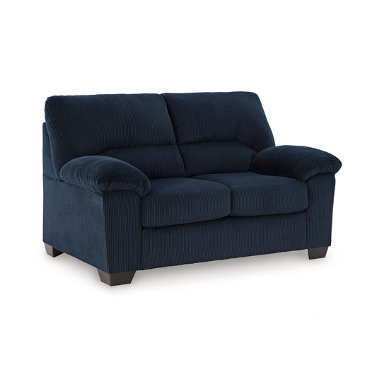 Signature Design by Ashley SimpleJoy Contemporary Loveseat for Living Room, Blue