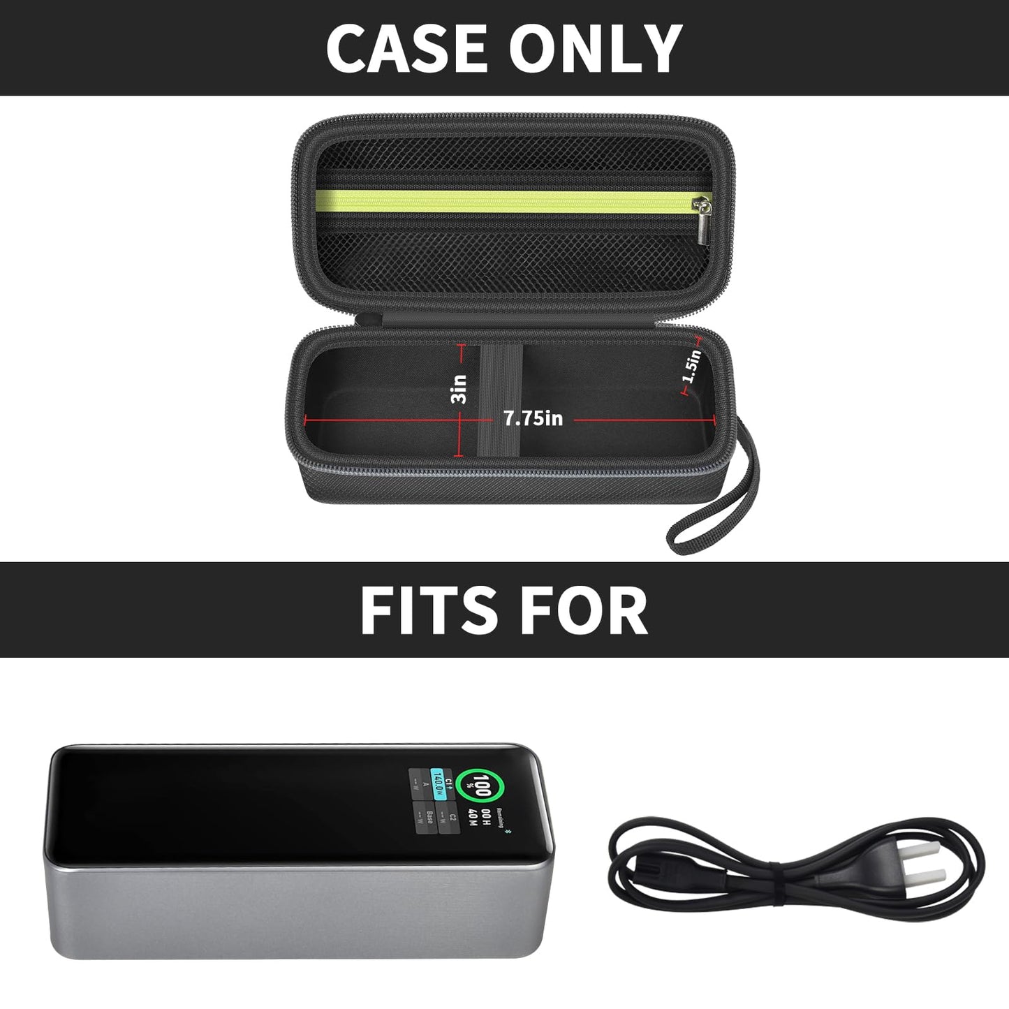 Case for Anker Prime Power Bank 27,650mAh 250W & 737 24000mAh – 3-Port Fast Charging Storage Holder – Portable Laptop/Car Charger Carry Box (Box Only)
