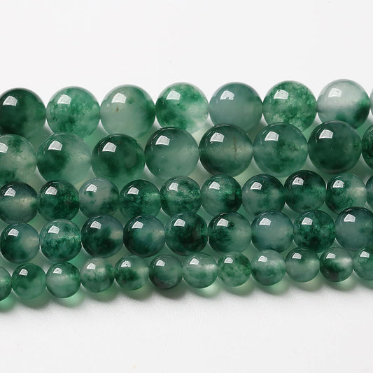 36pcs 10mm Natural Water Grass Jades Chalcedony Beads Round Loose Beads for Jewelry Making DIY Bracelets Crystal Energy Healing Power Stone (10mm, Water Grass Jade Beads)
