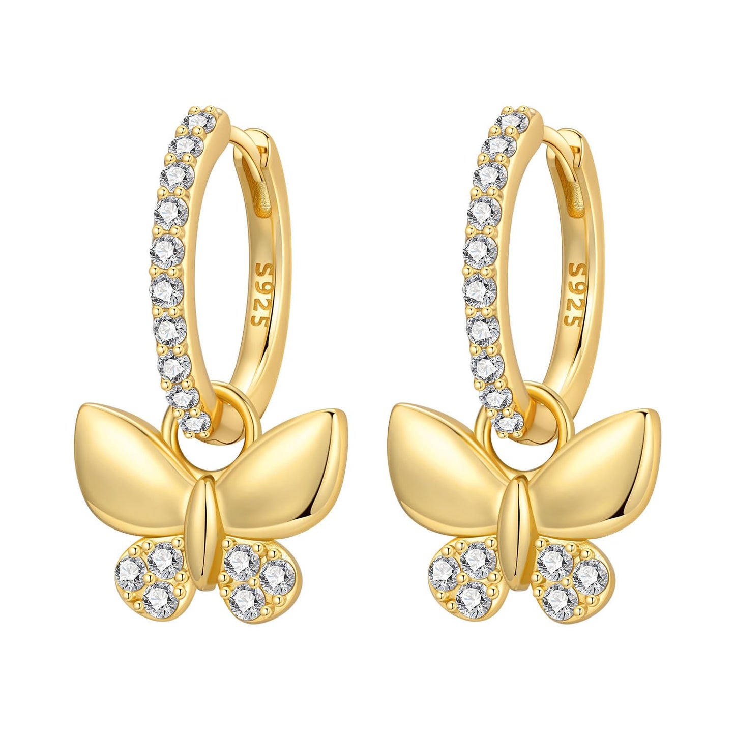 Cycuff 925 Sterling Silver Hoop Earrings Colorful Cubic Zirconia Jewelry Drop Earrings for Women Set Earring Presents for Her