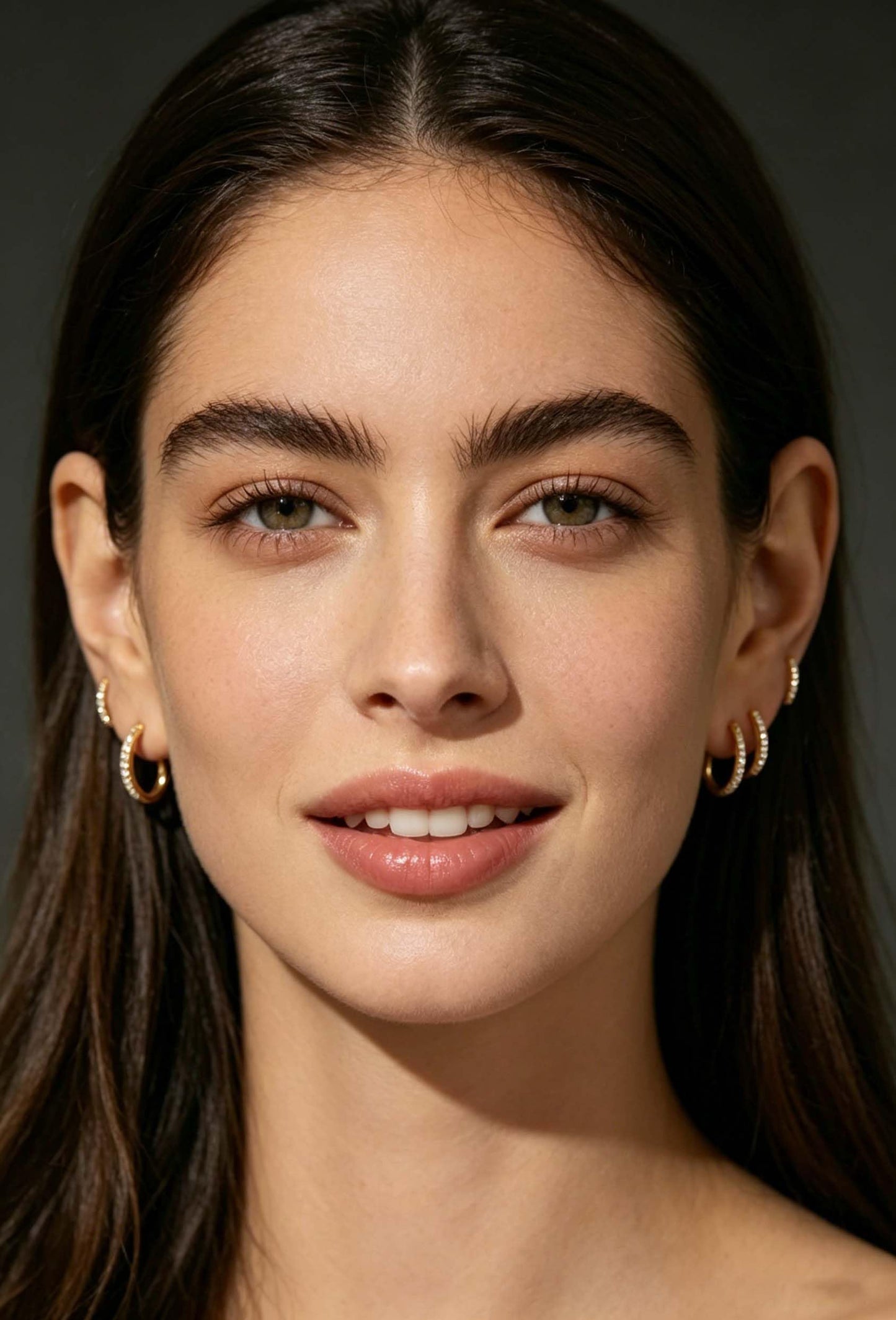 3Pairs Gold Hoop Earrings Set for Women Trendy Chunky Huggie Dainty Earring Jewelry for Women Teens (Gold - Diamond 3 Pairs)