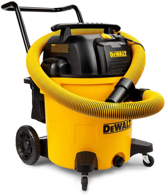 DEWALT 16 Gallon Shop Vacuum Wet/Dry, 6.5 Peak HP, Heavy Duty Poly Vac with Powerful Suction, Cart Style Wet/Dry/Blow 3 in 1 Multifunction Wet and Dry Shop Vacuum, Built-in Drain, DXV16PA
