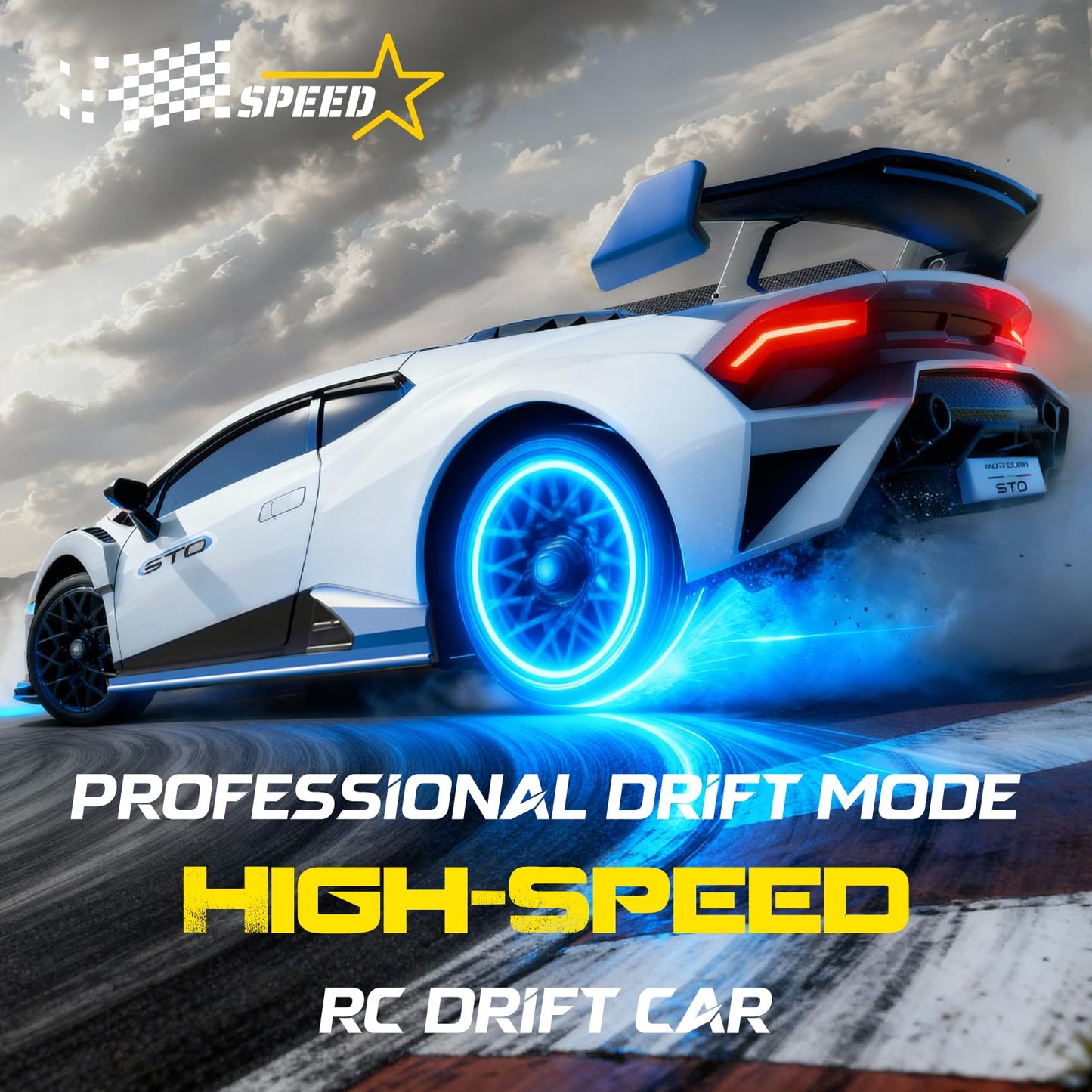 LUXOS RC Lamborghini Remote Control Car, 1:18 Scale Officially Licensed Lamboghini Toy Car, Cool RC Cars Toys for 4 5 6 7 8 9 10 11 12 Year Old Boys Kids Adults Gifts, 15km/h Fast RC Drift Car (White)