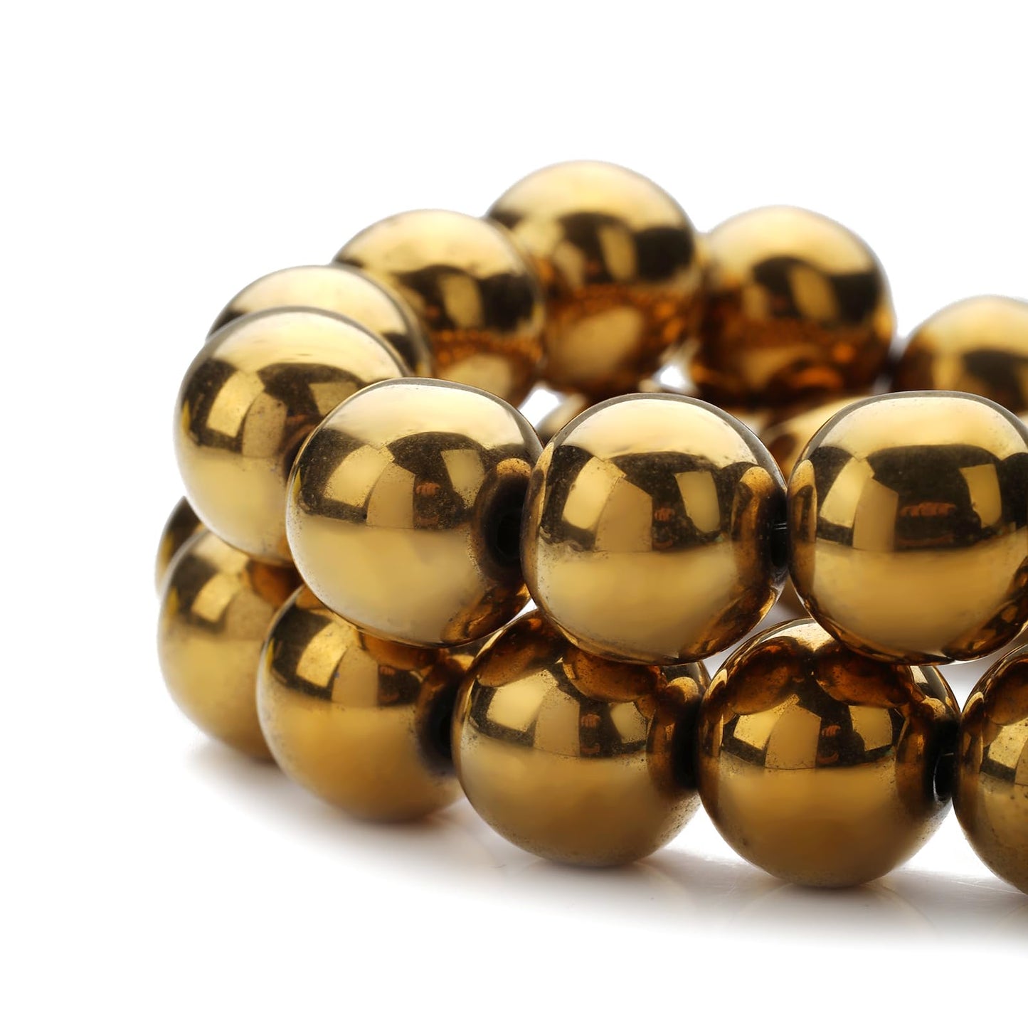 Zenkeeper 108Pcs Gold Hematite Spacer Loose Beads Bulk with Holes Handcrafted for DIY Bracelets Jewelry Making Crafts Supplies