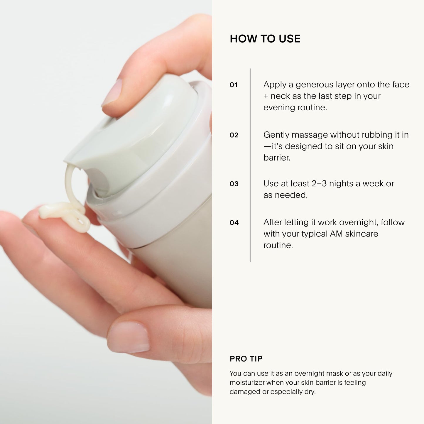 U Beauty BARRIER Bioactive Treatment - Night Cream Moisturizer for Face for Softer & Stronger Skin, Improves Rough, Dull Skin, Overnight Skin Barrier Cream with Urea, & Hyaluronic Acid - 1.7 fl oz