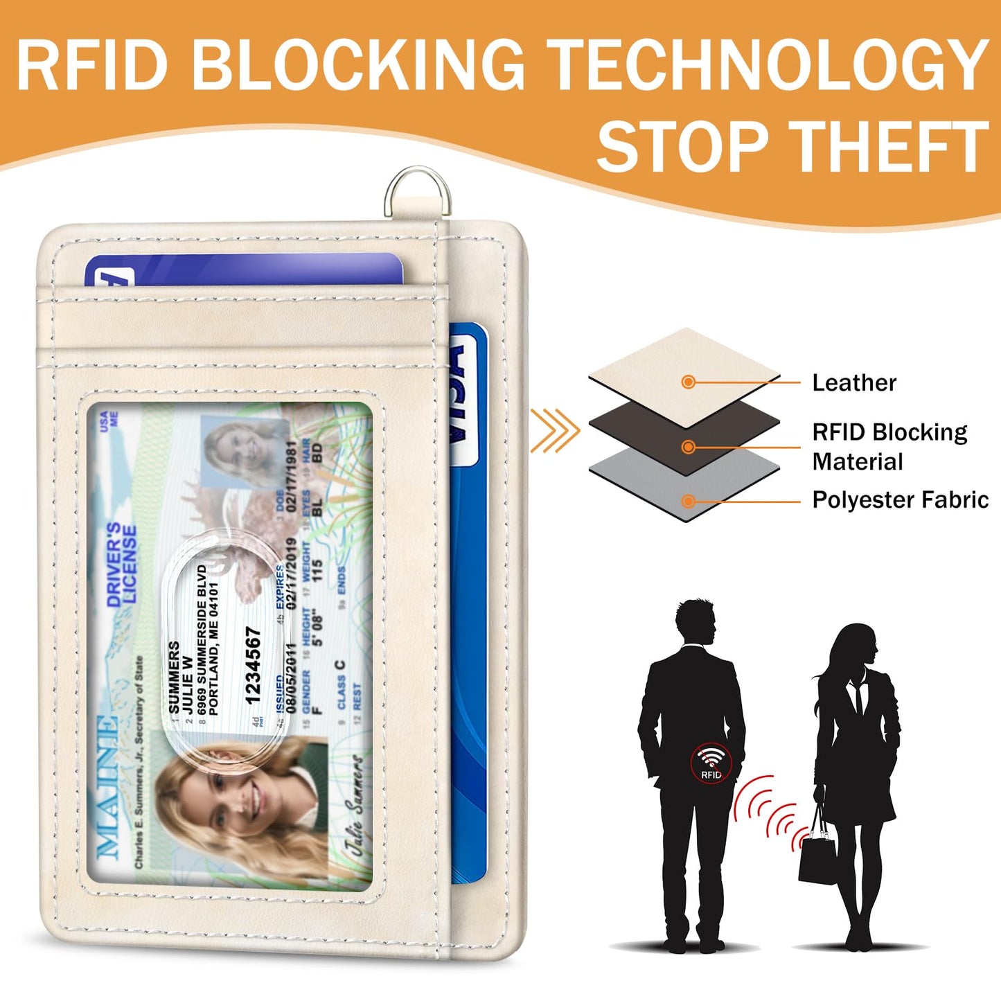 Yonlevres Sunrise Mountain Credit Card Holder Slim Wallet, RFID Wallet Women Front Pocket Wristlet Lanyard, Small Card Holder Travel Funny Cute Thin Card Case ID Window PU Leather Card Organizer Gifts