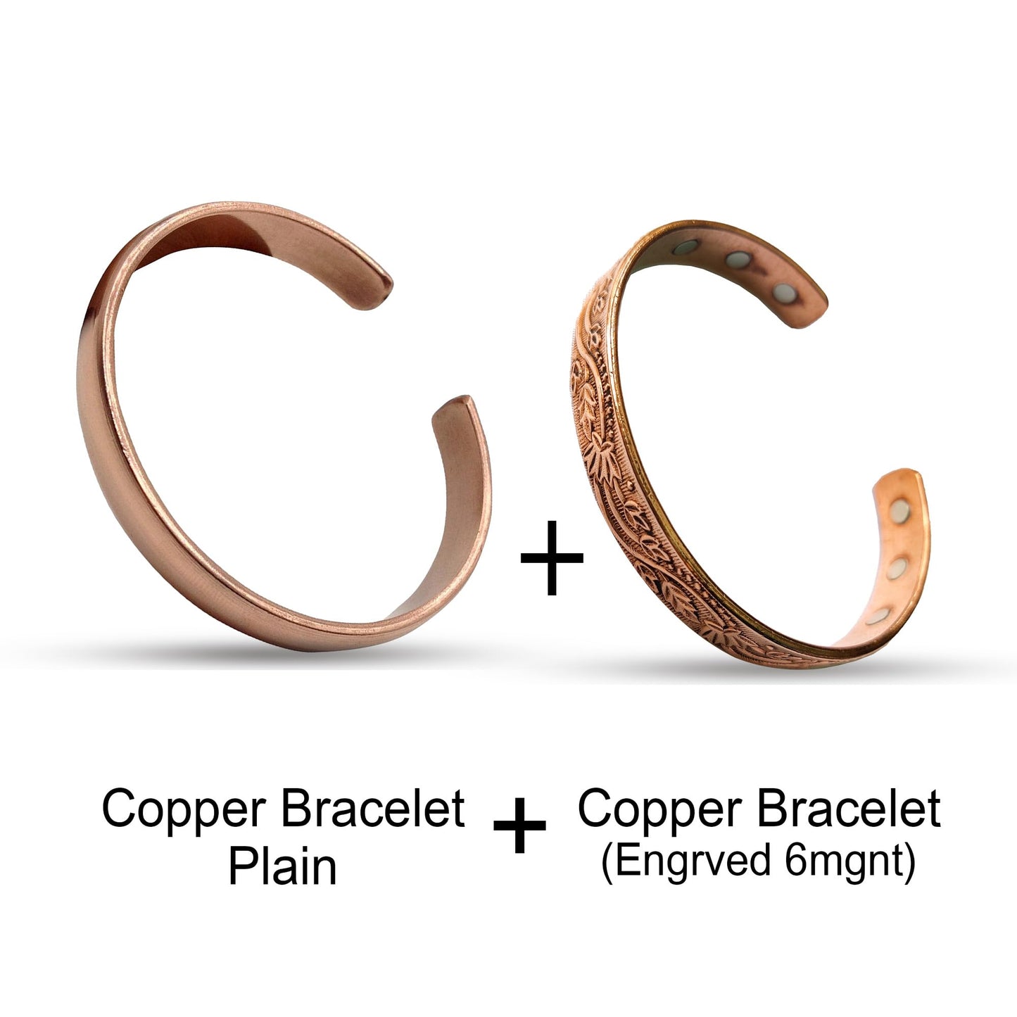 Wonder Care Copper Bracelet for Men & Women | Solid and High Gauge Pure Copper Bracelet | Copper Jewelry Cuff kada Adjustable | Best Rakhi Gift for Brother | Copper Band with Velvet Case and Gift Box