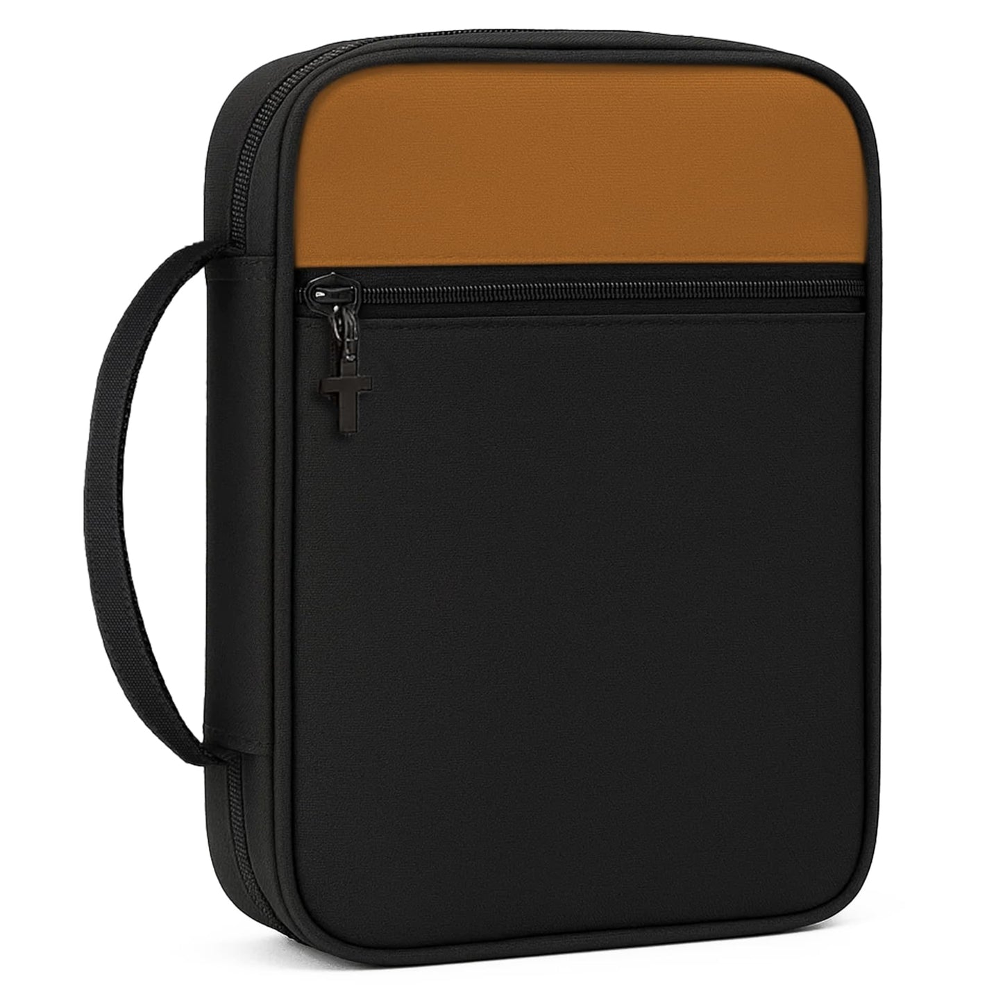 Bible Cover with Durable Handle, Carrying Book Case Church Bag Bible, Protective with Zippered Pocket, Bible Study Accessories Supplies, Gift for Mother Lady Women Men(Black Coffee)
