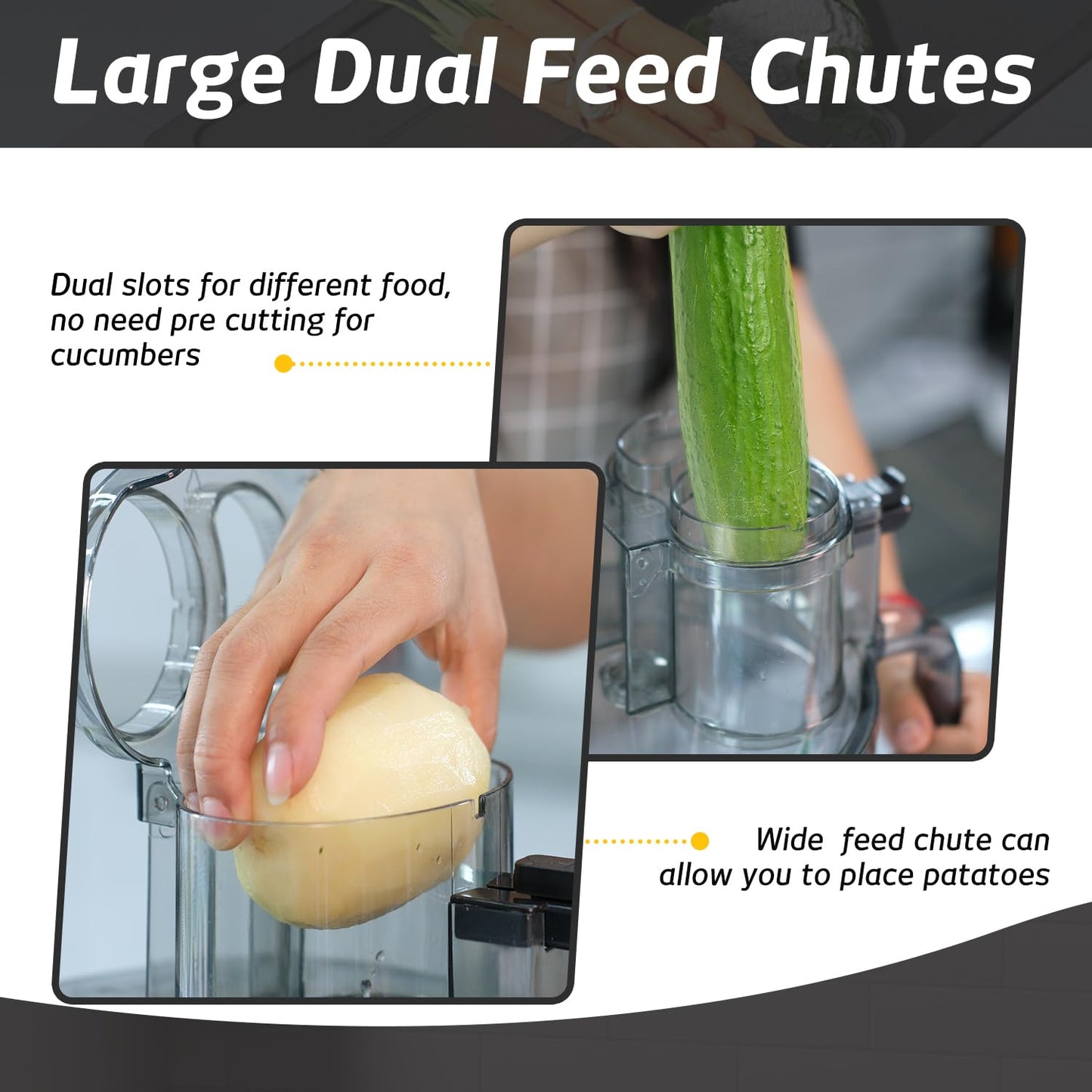 Magiccos 14-Cup French-Fry-Cutter Large Food-Processor - Large Feed Chute, Grey Color, Cheese Shredding, Meat Chopping, Shredding and Slicing, Mixing and Doughing, for Home Use