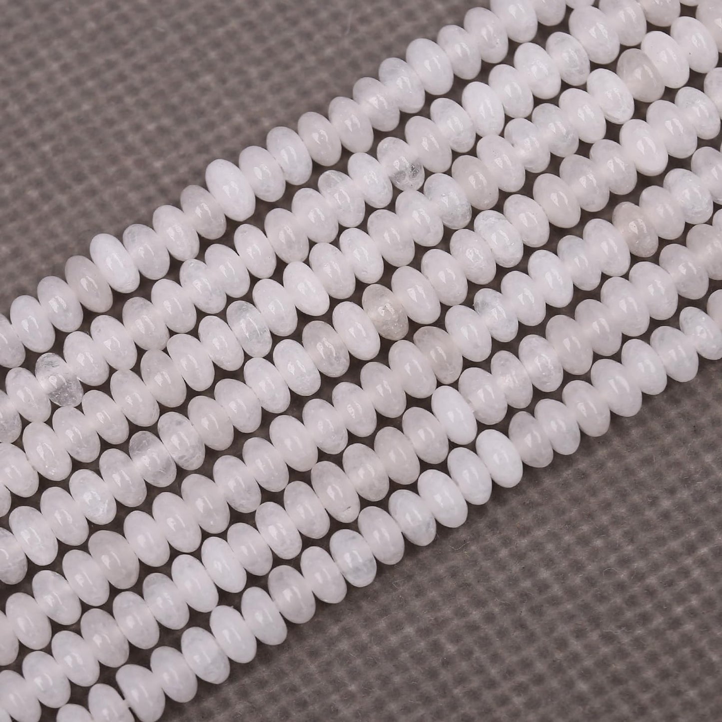 BONNY BOXX 1 Strand (150PCs) Natural 2 * 4mm White Jade Rondelle Beads, Natural Abacus Disk Stone Beads Loose Spacer Gemstone for DIY Bracelet Necklace Jewelry Making