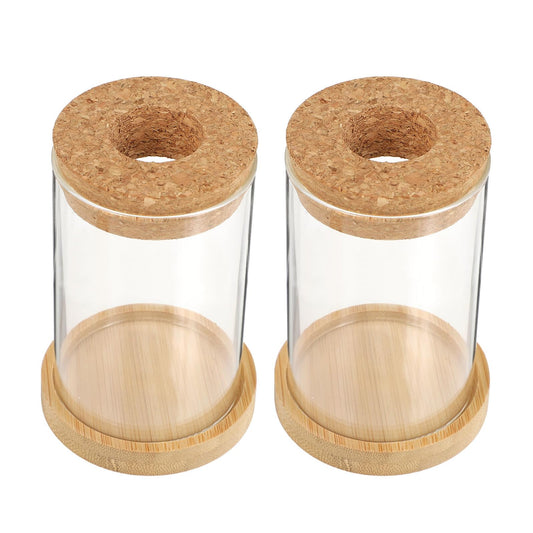 LOORGVEL 2pcs Hydroponics Plant Terrarium Glass Vases with Stand 6.5x10cm Desktop Water Planting Container for Office Home Decoration