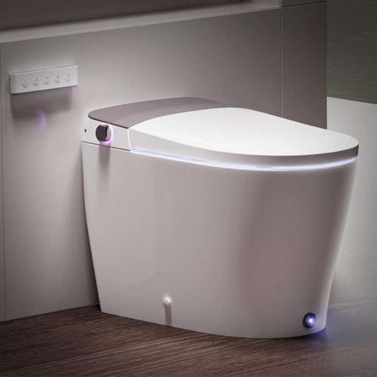 Casta Diva Smart Toilet with Bidet Built In, Auto Open/Close Lid, Heated Bidet Seat, Blackout Flush, Auto & Foot Kick Flush, Smart Toilet with Tank,1.06 GPF with Remote(CD-Y060A)