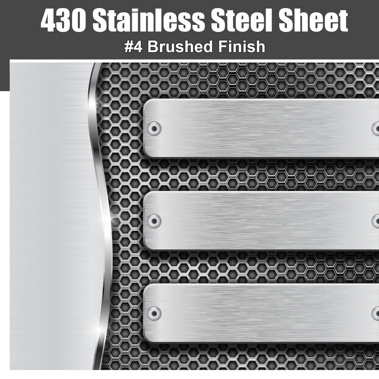 MorningRo 2 Pcs 430 Stainless Steel Sheet Metal 12 x 9 Inches 24ga Metal Plates Panel #4 Brushed Finish Magnetic Mount Board Wall Food Truck Restaurant Crafting Kitchen Floor Trailer Garage Gym