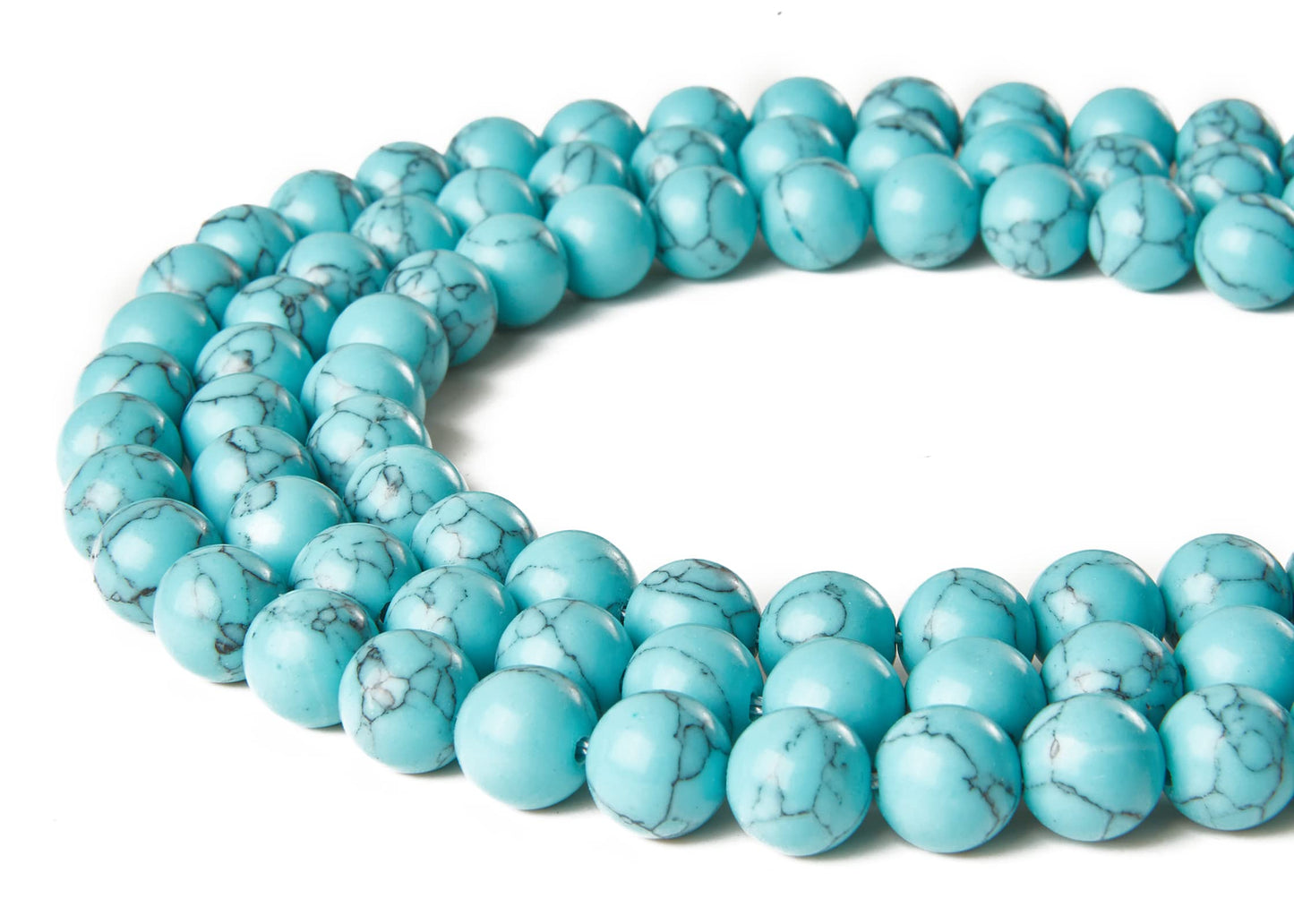 100pcs 6mm Blue Turquoise Beads Natural Gemstone Beads Round Loose Beads for Jewelry Making