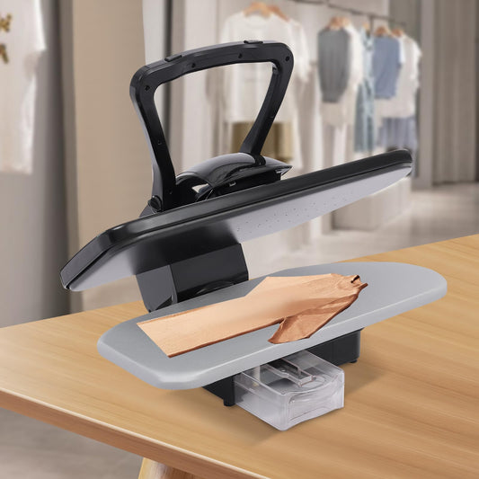 Wawuwao Intelligent Steam Press for Clothes, Digital Steam Iron Press with Touch Screen, 1600W Fabric Steam Press Machine with 5 Modes, Large 35.8inch Plate(Black)