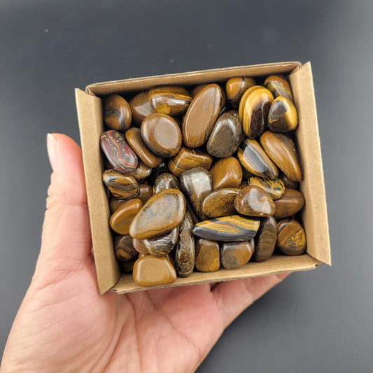 1,000 Carats Tiger's Eye Handpicked Tumbled Stones Crystals Chips Bulk Pocket Stones for Healing, Reiki, Meditation, Witchcraft and Home Decorations (Tiger's Eye)