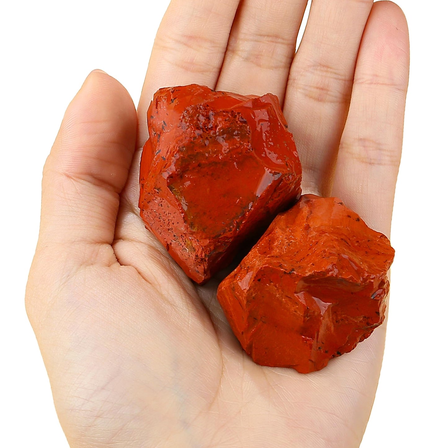 YATOJUZI Red Jasper 1.8-2.2" Natural Raw Stones and Healing Crystals Large Stone Rough Crystal Rocks for Tumbling Cabbing Polishing Fountain Rocks Decoration 1PCS