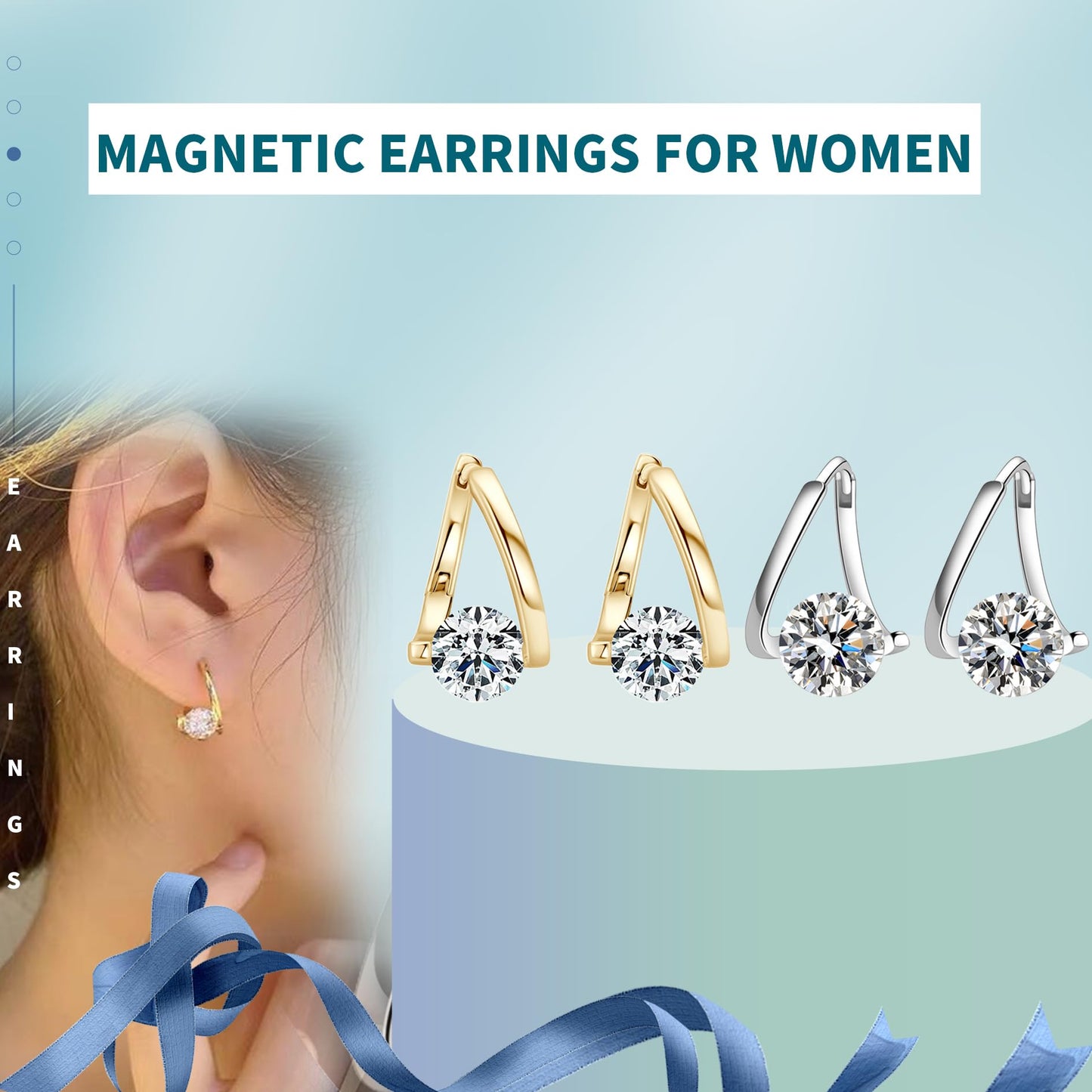 Lymphvity Germanium Earrings(2 Pairs Gold)