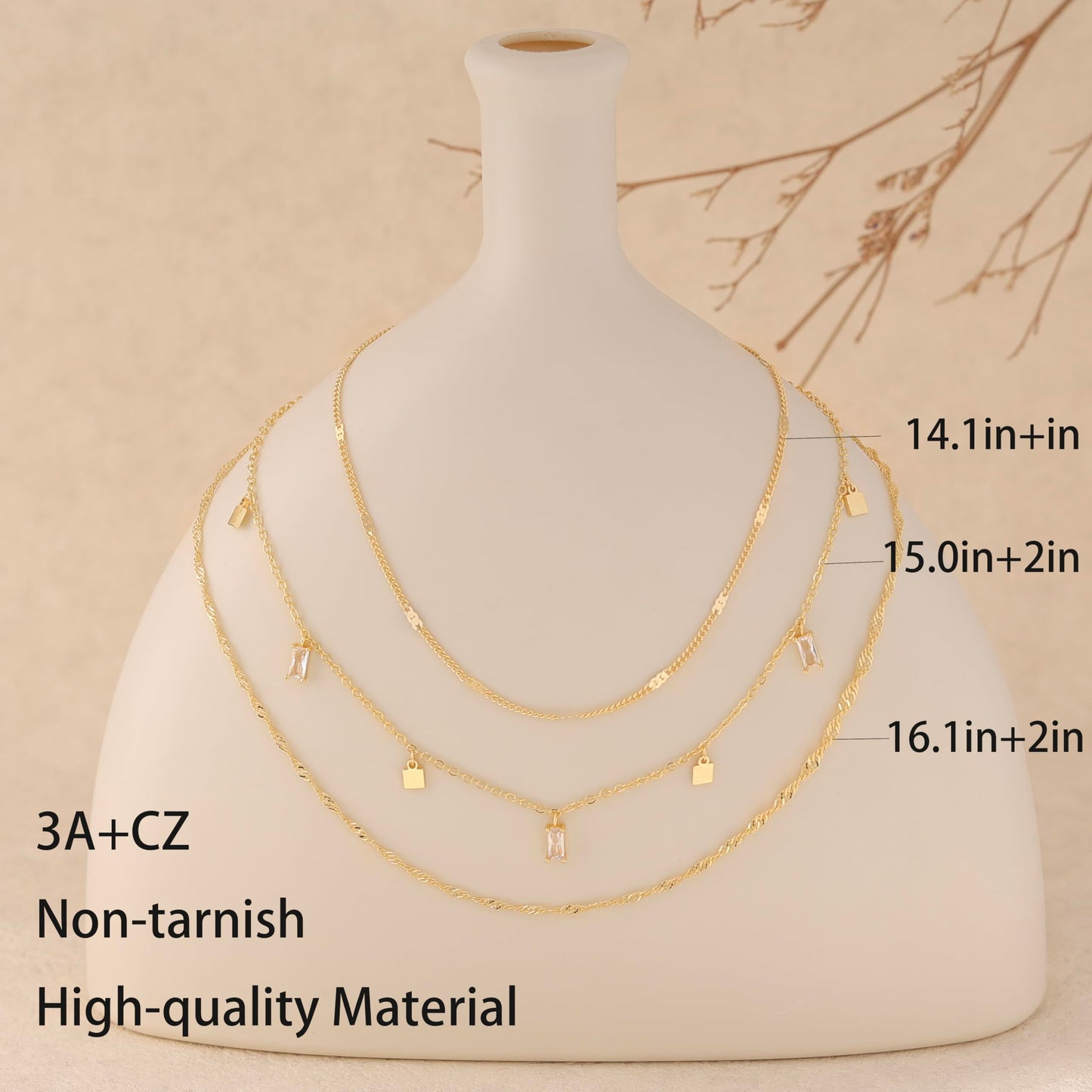 SELFROSE Layered Gold Necklaces For Women,Dainty Prom Chain Necklace Stack Gold Plated Choker Necklaces For Women Trendy Simple Layered Necklace Set Fashion Summer Jewelry