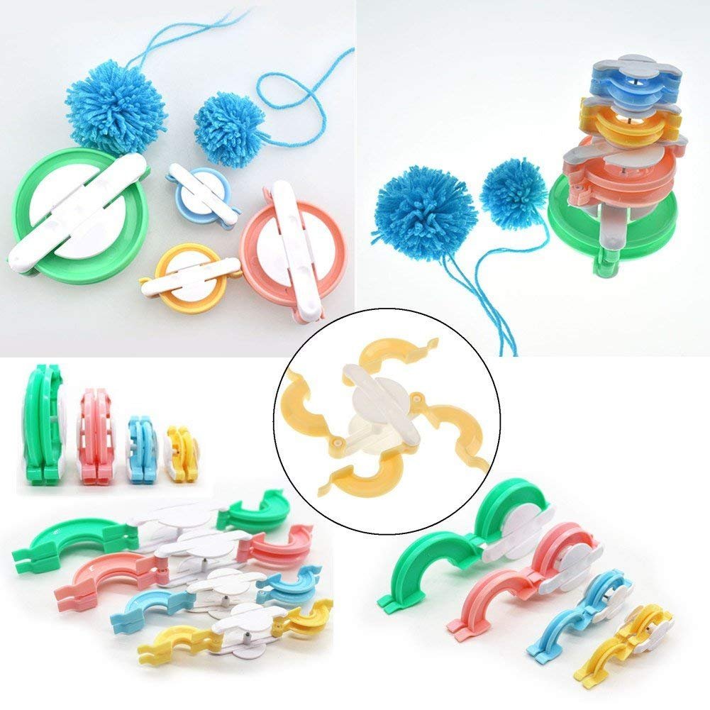 Ayasee Yarn Ball Winder, Hands Operated Swift Yarn Fiber String Ball Wool Winder Machines for Family+4Pompom Maker+10PS Knitting Stitch Markers+10PS Plastic Needles+1PS Scissors(26b)
