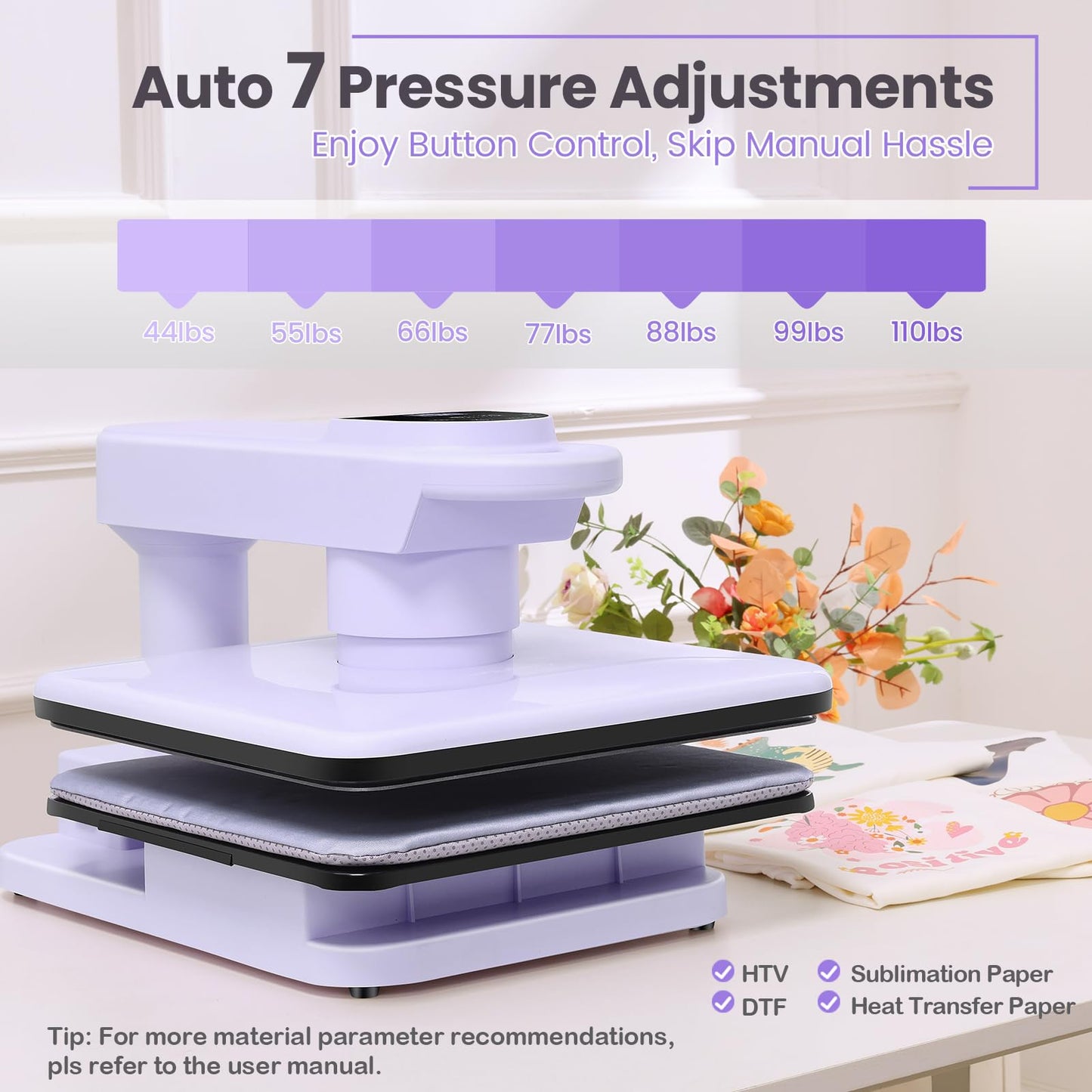Whubefy 360° Swivel Auto Heat Press 15x15 - Professional Automatic Shirt Press Machine with Auto Release & 7-Level Auto Pressure - Swing Away Large Pro Heat Press Machine for T Shirts Hoodie HTV Vinyl