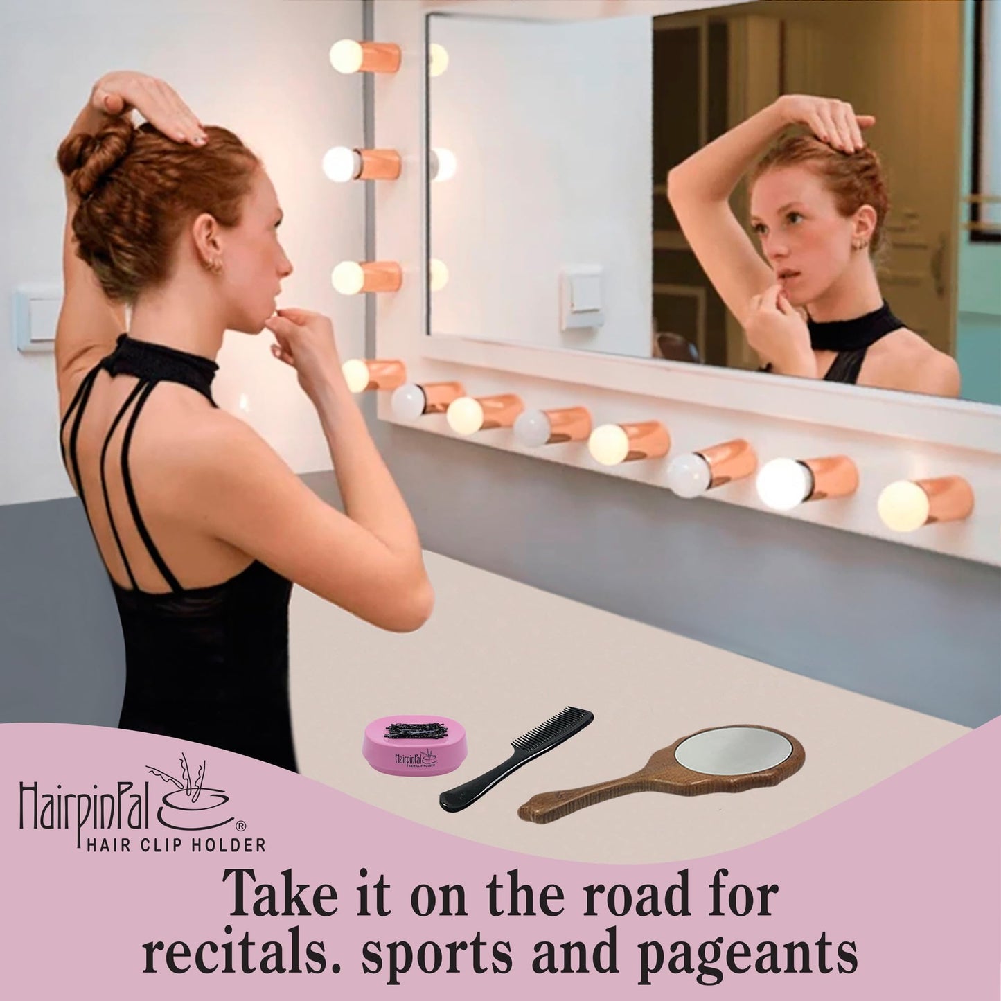 HairpinPal Magnetic Bobby Pin Holder - Easy Hair Clip and Pin Collector - Manage Hair Clips - Barrettes - Bobbi Pins - Keeps Rooms Tidy - Ideal for Travel - Raspberry Mauve - Made in the USA
