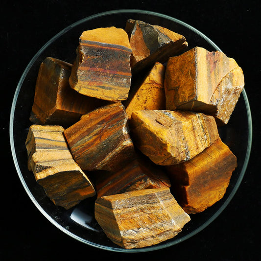 Simurg Raw Tiger Eyes Stone 1lb ''A'' Grade Tiger Eyes Rough Crysta Rocks ‌Aroma Stone for Cabbing, Tumbling, Cutting, Lapidary, Polishing, Reiki Crystal Healing